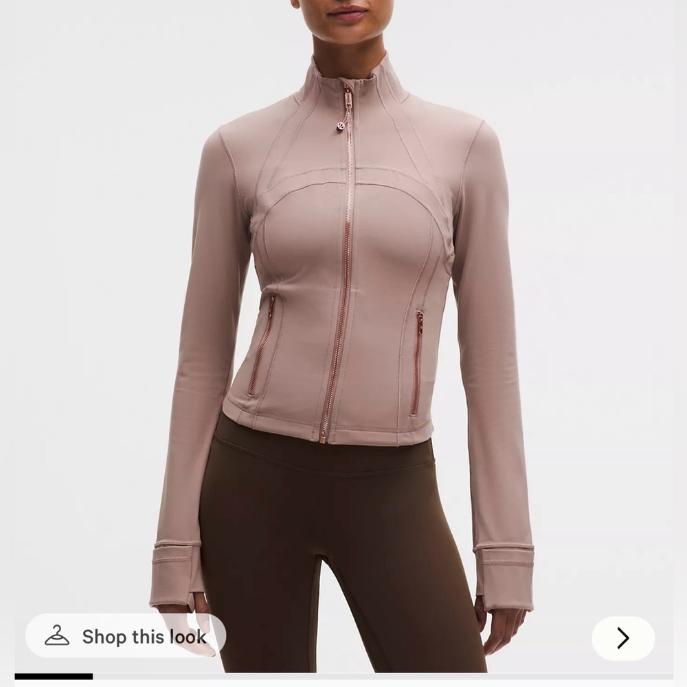 Lululemon cropped define jacket rose gold zipper